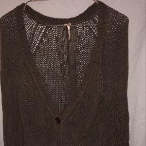 Free People Cropped Knit Cardigan